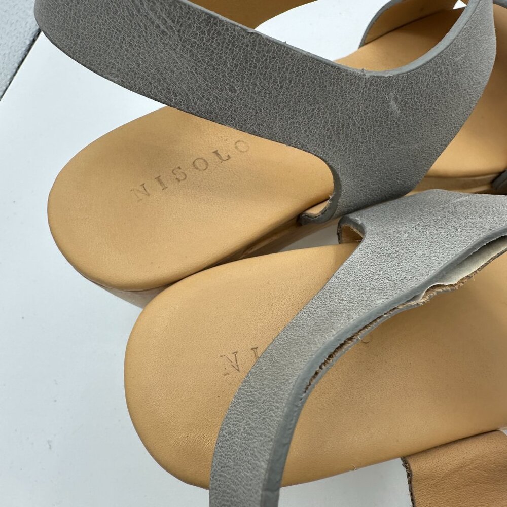 Nisolo All-Day Open Toe Clogs Sky Grey Women's 6.5 - Picture 7 of 9